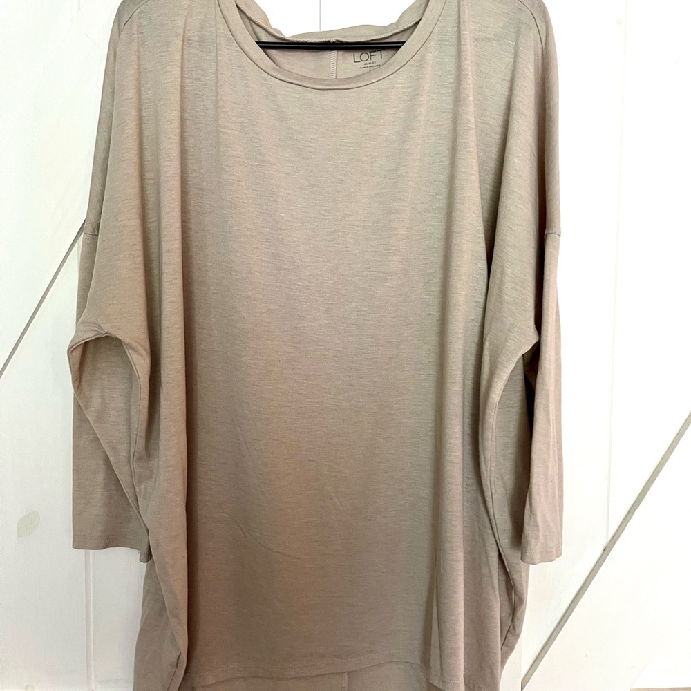 LOFT Women's Beige Long Sleeve Top